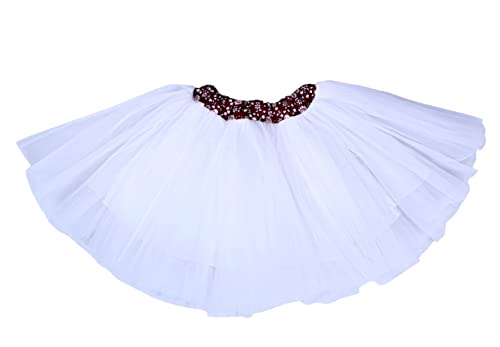 Image of ANNECA baby girl's designer rayon cotton modern crop top and naylon soft net knee lenth skirt clothing set