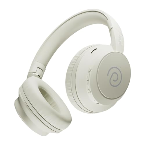 pTron Studio Evo 70hrs Playtime Wireless Over Ear Headphones with HD Mic, Low-Latency Game/Movie/Music Modes, Punchy Bass, BT5.3, Dual Device Pairing, Voice Assistant & Type-C Fast Charging (Beige)