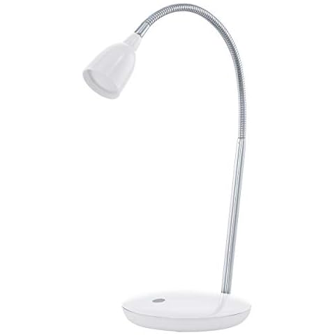 EGLO LED Tischlampe Durengo, 1 flammige Tischleuchte Modern, Klassisch, Schreibtischlampe aus hochwertigem Kunststoff und Stahl, Bürolampe in Weiß Cover