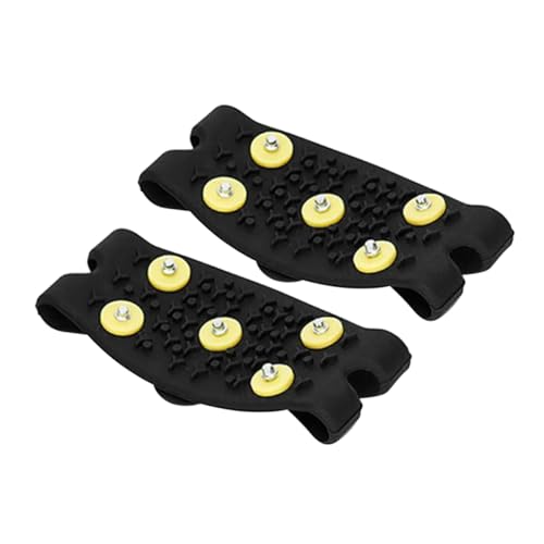 PACKOVE 1pair Boy Girl Ice Cleats - Shoe Spikes for Lightweight TPE Traction Grippers for Hiking Walking Climbing and Activities