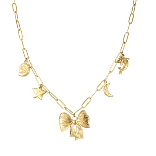 Collier papillon doré ras du cou breloque côtière tendance