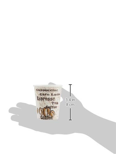 Amazon Basics Single Wall Hot Cup, Café Design, 10 oz, 1,000-Count