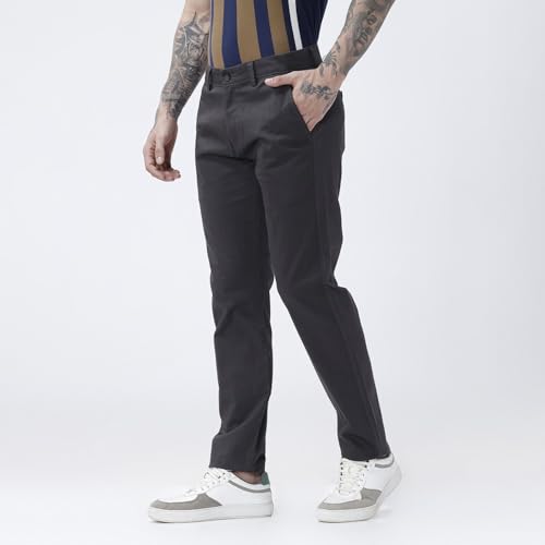 Image of BASICS Premium Cotton Stretch Formal Trousers for Men | Office Pants