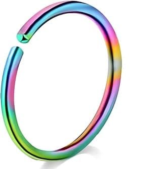 GenericExtra Thin Small 0.5mm Nose Ring Diameter 6mm(Gold Nose Ring) for Women