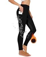 Winter Reitleggings Damen Vollbesatz Thermo Reithose Damen Fleece Gefüttert Wasserdicht mit Handytasche Gürtelschlaufen Schwarz S