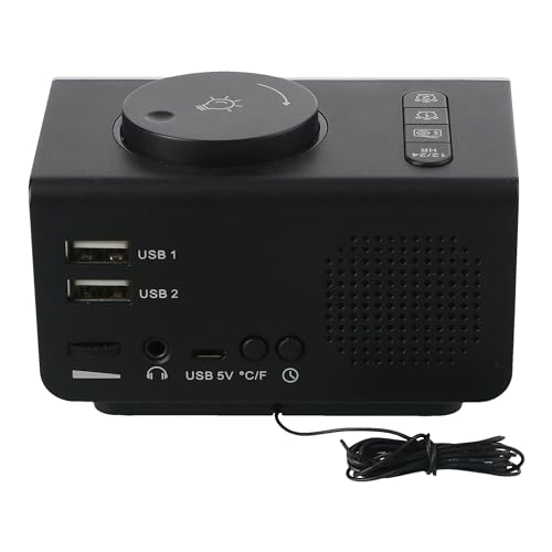 Image of JVD Waltz Premium Digital Alarm Clock | Speaker Wireless Charger, Digital with Bluetooth | Dimmable Light Bedrooms Dual Alarm Snooze Dimmer 12 24H RGB Night Light USB AUX | Black and Sliver