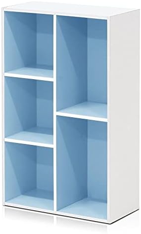 Furinno Luder 5-Tier Reversible Color Open Shelf Bookcase, White