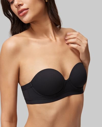 Image of Strapless Bras for Women Small Breasted Balconette Demi Underwire Lightly Lined Seamless Bra 32AA-38A