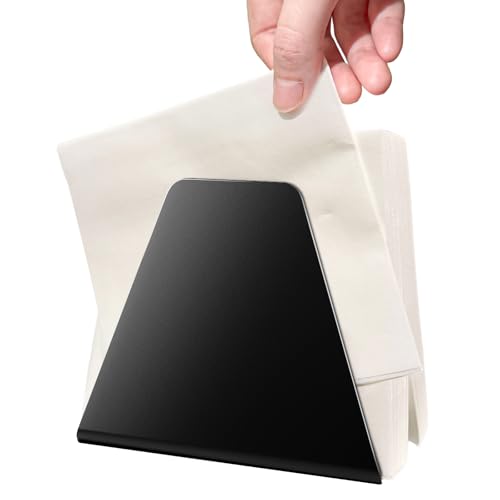 Distributeur de serviettes compact en métal noir robuste pour comptoir et table - 2