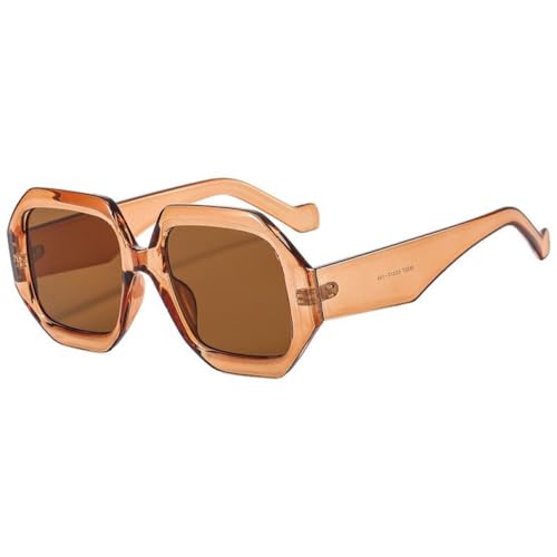 Lunettes de soleil tendance vintage homme femme lentille PC léopard