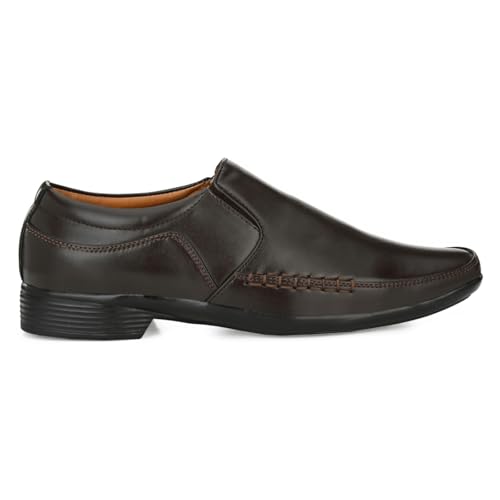 Image of Leatherkraft Formal Slip-On Shoes with Textured Detail