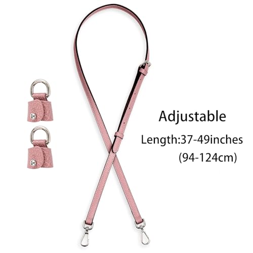 Image of Bag Leather Strap Replacement Crossbody Shoulder Straps for Mini Bag Pouch, No Damage Conversion Kits Accessories xs strap pink (MINI-Pink-S)