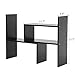 Desktop Bookshelf Desk Storage Organizer Adjustable Wood Desktop Display Shelf Rack Counter Office Storage Rack Top Bookcase - Free Style Display Natural Stand Office Supplies Desk Organizer, Black
