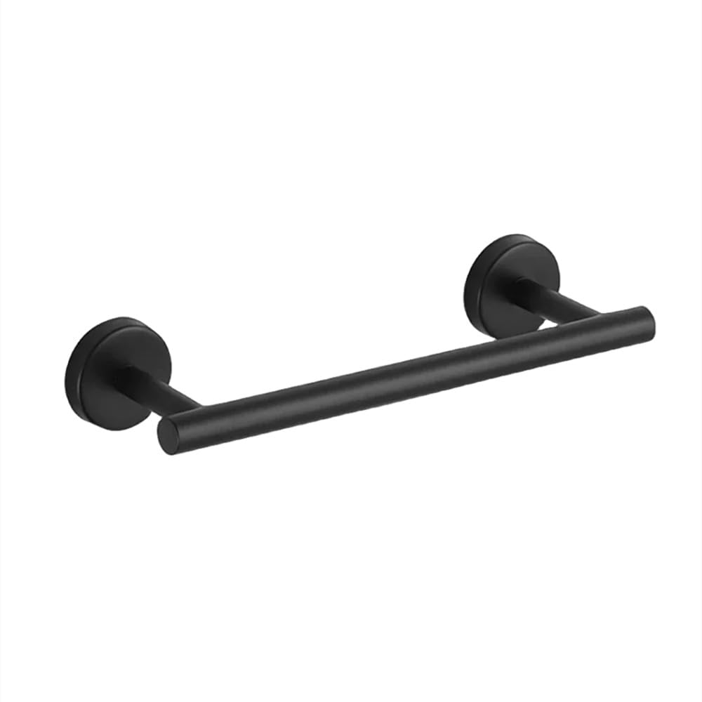 LCANALLYMS Wall hooks, Coat Hook Bathroom Hooks Wall Mount Matte Black Hardware Set Stainless Steel Towel Bar Ring Paper Holder Bath Accessories(Black Towel Bar)
