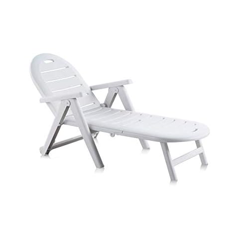Shaf - Tumbona Jardin Caimán Plegable con Ruedas en Color Blanco Cover
