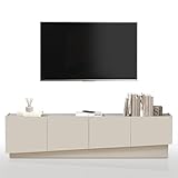 WHOUS Mobile Porta TV VELA per Soggiorno con 4 Ante e 2 Vani Interni, Mobile Tv per Salotto in Legno, 180x35x45,4 cm, Cashmere