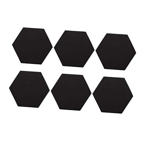 SECFOU 6個 六角吸音綿 防音 音の泡 マイク ポッドキャスト機器 吸音パネル吸音 吸音板 ノイズリダクションパネル 騒音低減壁パネル 音響パネルのタイル スポンジ Black