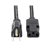 Eaton Tripp Lite series 15 Amp Standard 12ft Computer Power Cord for PC, Monitor, Laptop & More | UL Listed, Heavy Duty 14 AWG, 5-15P to IEC C13, Replacement 3 Prong AC Power Cable (P007-012)