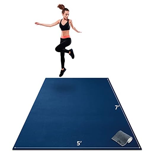 Gorilla Mats Premium Large Exercise Mat – 7' x 5' x 1/4" Ultra Durable, Non-Slip, Workout Mat for Instant Home Gym Flooring – Works Great on Any Floor Type or Carpet – Use With or Without Shoes