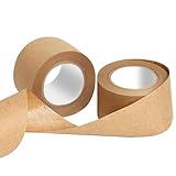 SBYURE 2 Pack Brown Packing Tape,Water Activated Tape Brown Paper Tape for Shipping, Storage, Crafts(48 mm x 59 Yard)