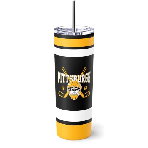 Image of ANTKING Pittsburgh Tumbler 20oz Travel Mug Custom Name Number Gifts | Stainless Steel Insulated Coffee Cup for Men Women