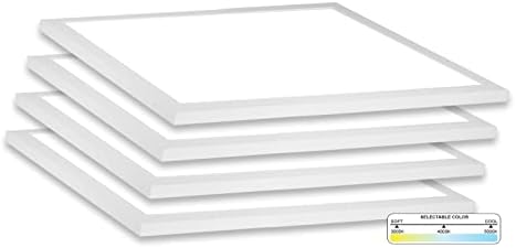 NUWATT 2x2 FT Surface Mount LED Panel Light 40W 3 CCT Selectable 3000K-5000K Flush Mount Ceiling Light, 120-277V, ETL Listed, 1 Inch Thick, CRI90, 4 Pack