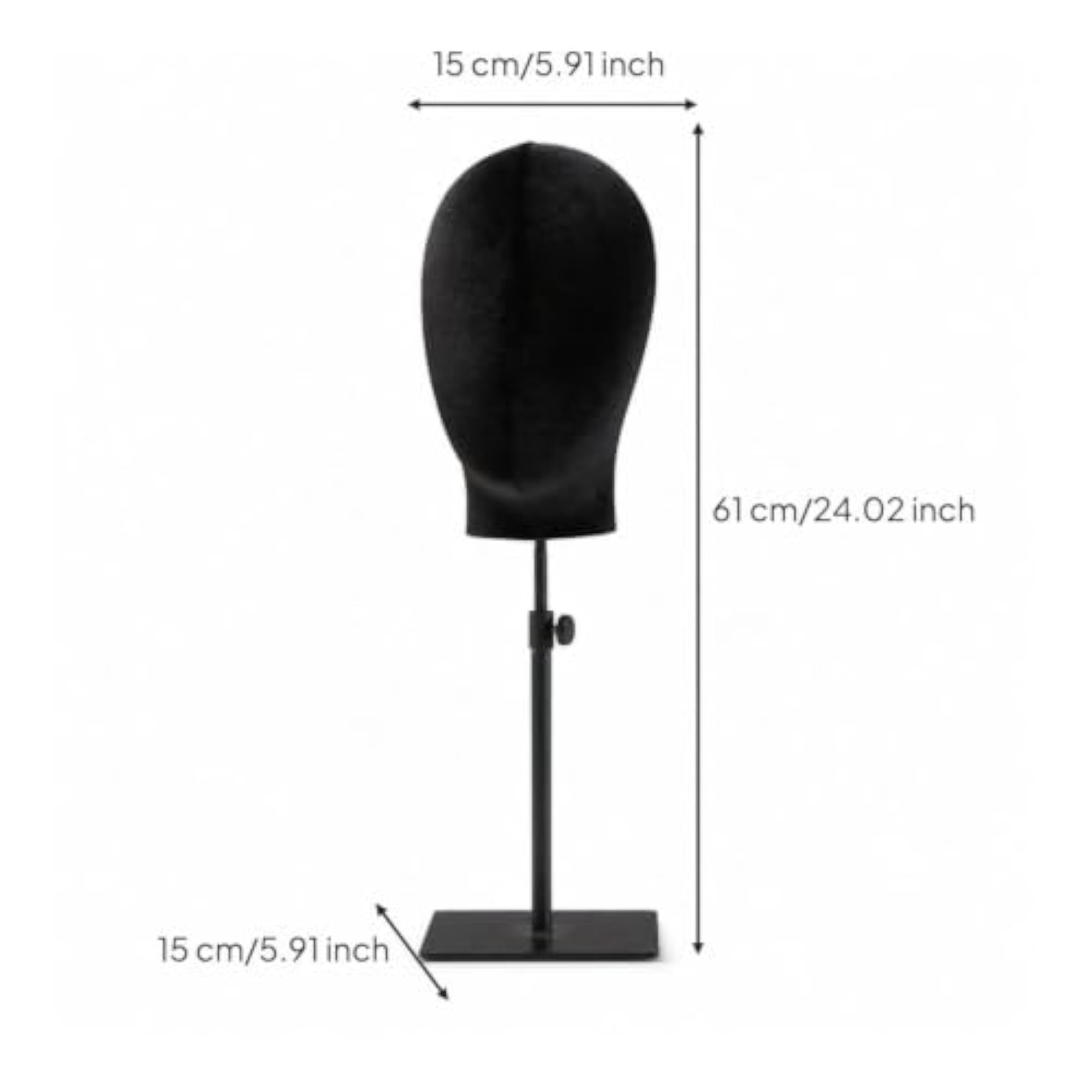 Adjustable Mannequin Head with Stand Textile-covered