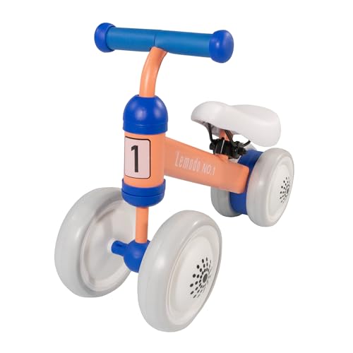 Lemodo Laufrad rot, Lauflernrad, Kinderlaufrad ab 1 Jahr, Baby Laufrad, Stabiler Metallrahmen, erstes Rutschfahrzeug, Balance Fahrrad ohne Pedale, Mini Laufrad mit 4 Rädern, max. Belastung 50kg