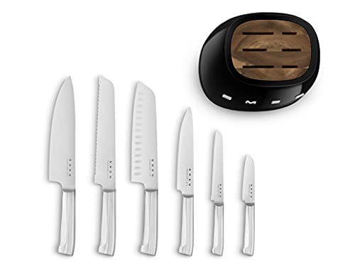 Smeg Black Stainless Steel Knife Block Set #TOP2