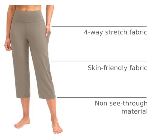 Image of G Gradual Capri Pants for Women High Waist Workout Yoga Pants with Pockets Tummy Control Leggings Crop Straight