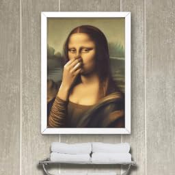 Affiche Joconde humoristique 70x100 cm avec cadre pour salon moderne