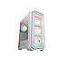 Nfortec Krater gamingowy z hartowanego szkła i 4 wentylatory RGB 120 mm (kompatybilny z płytami głównymi Gigabyte), biały, NF-CS Krater-White