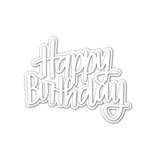 Die Cuts for Card Making Happy Birthday Metal Cutting Dies Stencils Word Embossing Template for DIY Scrapbooking Photo Album Paper Decorative