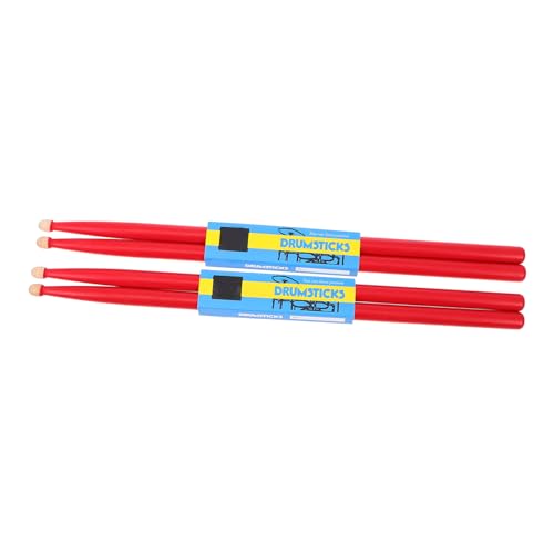 2 pares de baquetas de madera de arce rojas para percusión miniatura 1