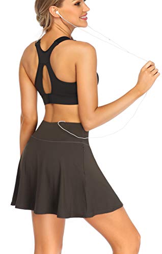 Image of Oalka Women's Pleated Skirt with Pockets High Waist Sports Athletic Running Shorts Golf Tennis Skorts