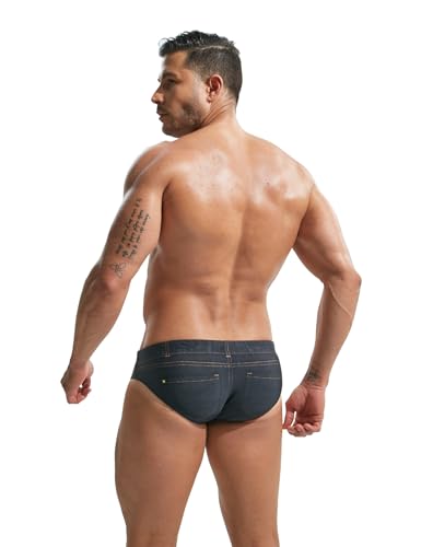 F plus R Men's Denim Print Swim Briefs4