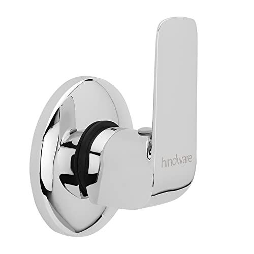Image of Hindware Italian Collection F400052CP Fluid Exposed Part Kit for Flush Cock (with Sleeve, Handle & Flange), Brass with Chrome Finish