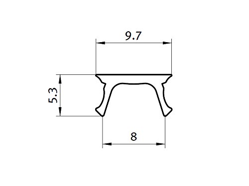 Abdeck- & Einfassprofil Schwarz I-Typ Nut 8 - 1m Länge 10 Stück Set