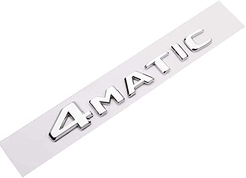 Image of 1 Pcs 3D ABS Plating Chrome 4MATIC Logo Emblem Tailgate Side Sticker Fender Bumper Badge Decals of Decorative Badge Stickers(Silver )
