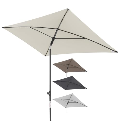 Doppler City Balkonschirm 200x125cm in Natur I Rechteckiger Sonnenschirm mit UV-Schutz I 3-fach verstellbarer Sonnenschirm Balkon inkl. Aufbewahrungstasche I Schirm von 180-220cm höhenverstellbar