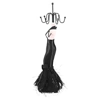 CLISPEED Jewelry Display Stand Necklace and Earring Holder Black Mannequin for Jewelry Showcases Medium Size Obsidian Black Suitable for Home and Craft Shows