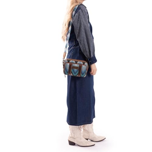 Image of Wrangler Aztec Crossbody Bag for Women Multi Pocket Shoulder Bag Boho Cross Body Wallet Purse