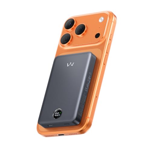 Image of iWALK Magnetic Portable Charger, Qi2 Certified 15W Magnetic Power Bank with LED Display, 30W PD Fast Charging, 10,000mAh Battery Pack, Ergonomic Design, for iPhone 17 /16 /15 /14 /13 /12 Series Gray