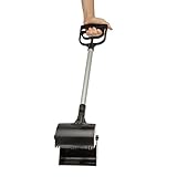 Pet Pooper Scooper - Plastic and Aluminum Cat and Dog Poop Grabber with Long Handle - Enables One-Handed Use on Concrete and Grass by PETMAKER (Black)