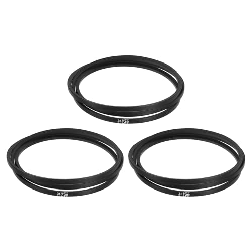 uxcell 3 Pcs 3L730 Classic Wrapped Rubber V-Belt, 73"(1854mm) Outside Circumference, 3L Profile V Belt 3/8" Width 7/32" Height