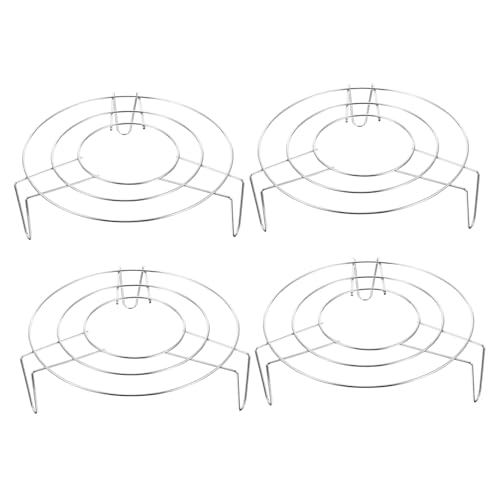 LOPUNER 4個 点ステンレス蒸しラック 耐熱耐冷調理補助器具 キッチン用蒸し台 炊飯器 圧力鍋対応 食材の栄養保持均一加熱
