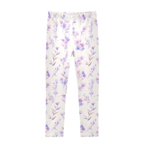 KLL Watercolor Floral Botanical Boho Watercolor Toddler Baby Girl Cotton Leggings Stretchy Full Length Activewear Sports