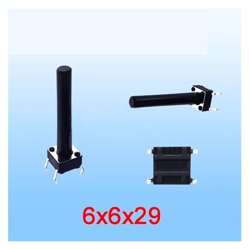 Bouton tactile 6x6mm noir de 18mm de hauteur avec broches en cuivre pour vos circuits lot de 10 - 7