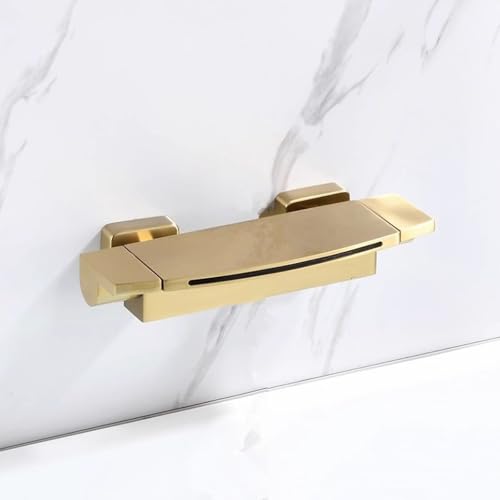 Robinet de bain cascade doré brossé en laiton pour aménagement luxe