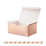 ROSEGLD 10 Gift Boxes 9.5x6.5x4 Inches Premium Gift Boxes Bridesmaid Proposal Boxes, Gift Boxes with Lids for Light Weight Gifts, Grass Texture Paper Gift Boxes Rose Gold